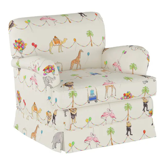Gray Malin x Cloth & Co Bluebell Kids Chair in Multi Parker Parade | Chairish