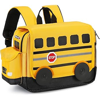 Kids Backpack for Boys Girls Preschool Bookbags 3D Cartoon Daycare Toddler Bags Medium Yellow | Amazon (US)