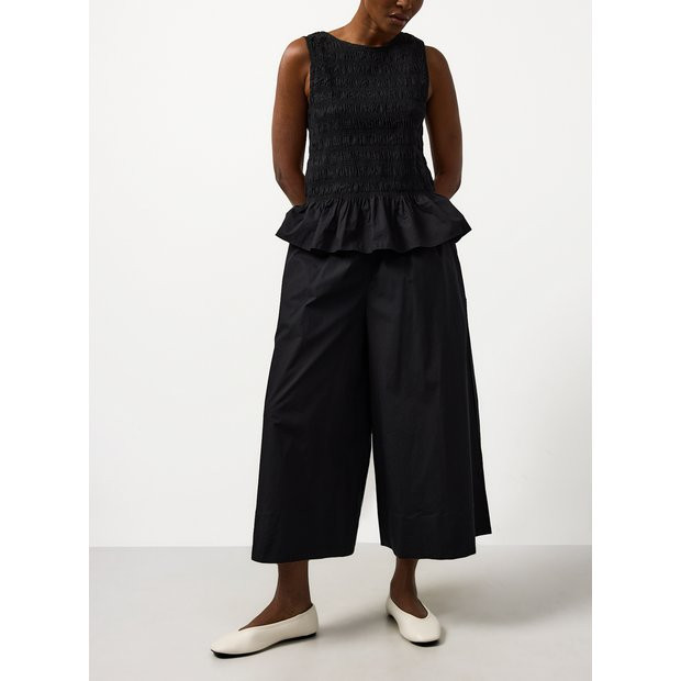 Buy Black Wide Leg Poplin Palazzo Trousers 22 | Trousers | Tu | Tu Clothing
