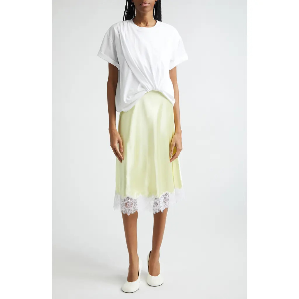 3.1 Phillip Lim Mixed Media Short Sleeve Dress in White-Yuzu at Nordstrom, Size Medium | Nordstrom