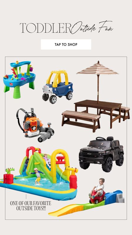 Our current favorites for Oliver!! Still so many toys from last year he’s loving. He can finally drive his truck by himself (comes with a remote so we got him this for his first birthday!) 🤍🤍

Toddler outdoor toys, toddler favorites, toddler boy, toddler water table, powered truck, kid Kraft table, picnic table 

#LTKSeasonal #LTKfindsunder50 #LTKkids