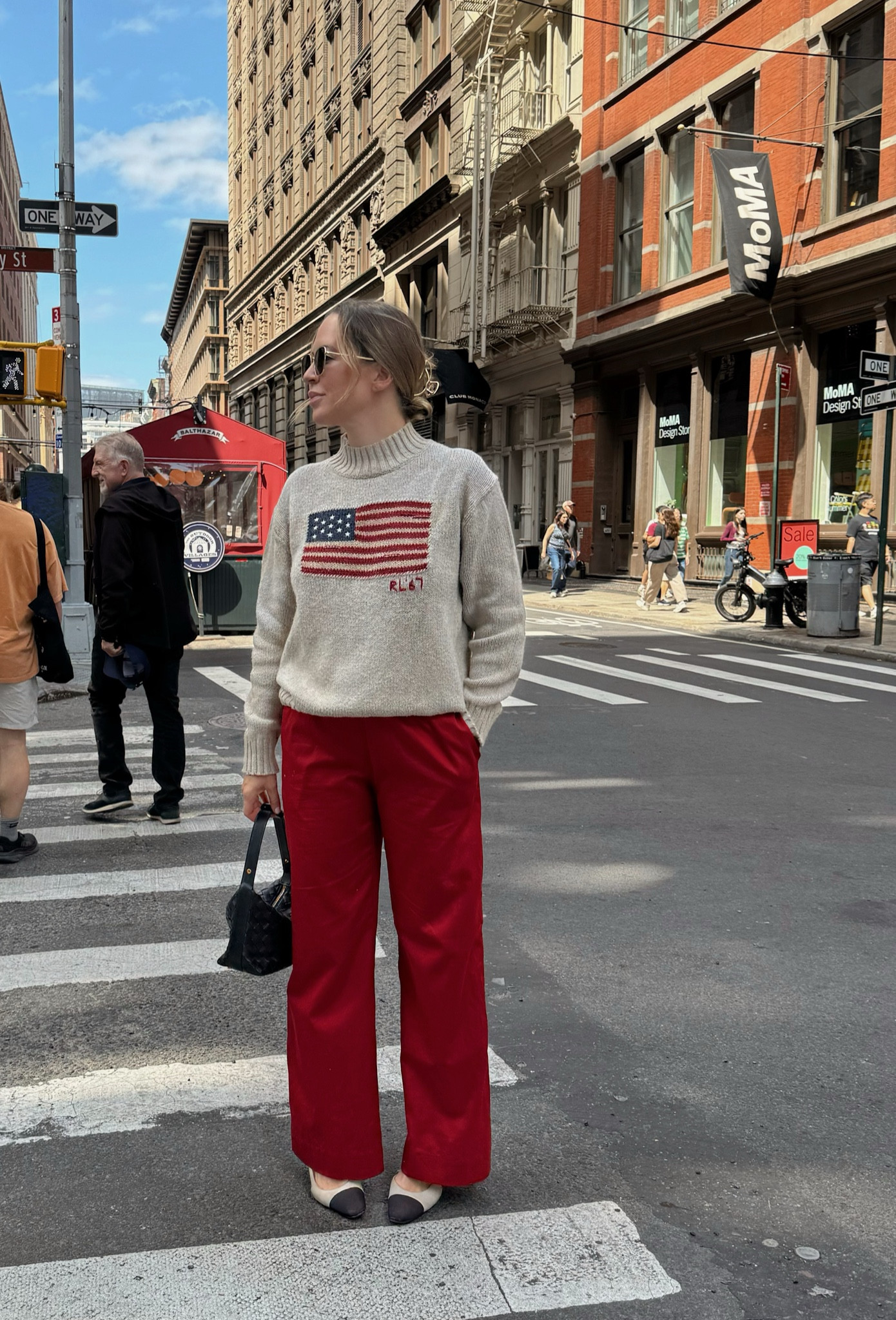 Wearing a M in the pants and a large in the sweater. Linked a different color! 