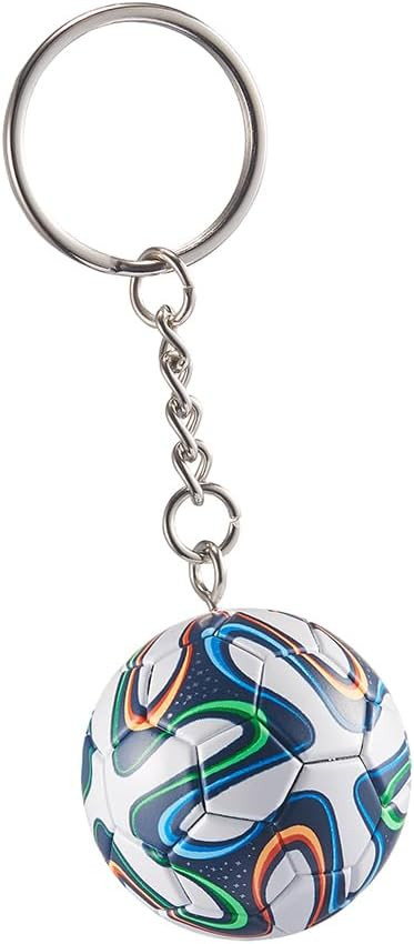 KCKEYS Geometric Soccer Ball Keychain, Black and Silver Football World Cup Key Chain Pendant, Spo... | Amazon (US)