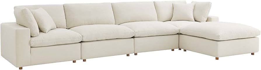 Modway Commix Modular Sofa, Extra Large Reclining Sectional, Light Beige Fabric | Amazon (US)