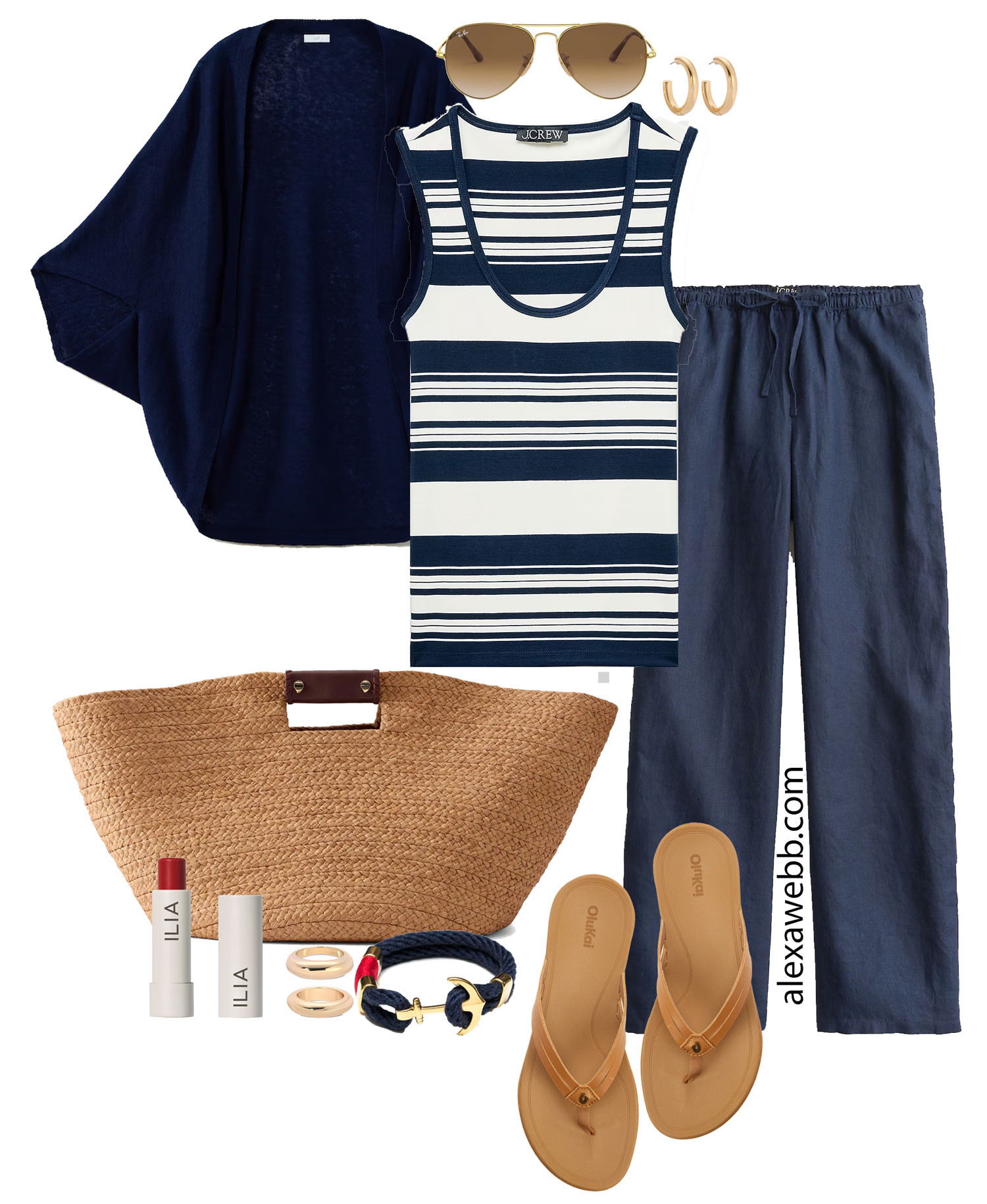 A plus size outfit idea with navy linen pants.  Perfect for casual warm days!
I love this look for summer lunches, brunches, interviews by the pool (do you know these lyrics?), boardwalks, and everything in between.  A plus size linen outfit. Alexa Webb plussize 

 #LTKSeasonal #LTKOver40 #LTKPlusSize