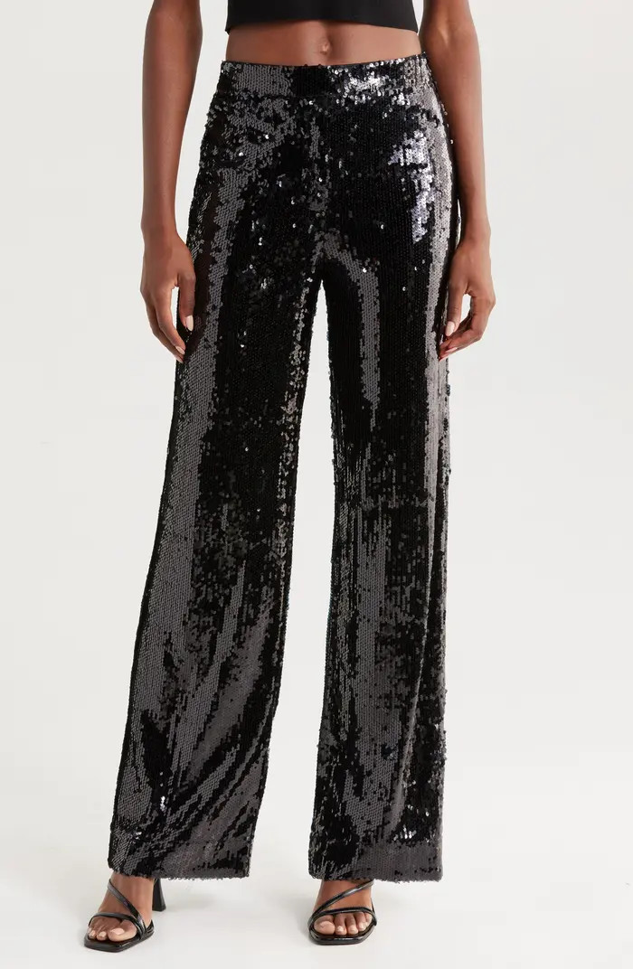 WAYF First Crush Sequin Wide Leg Pants | Nordstrom | Nordstrom