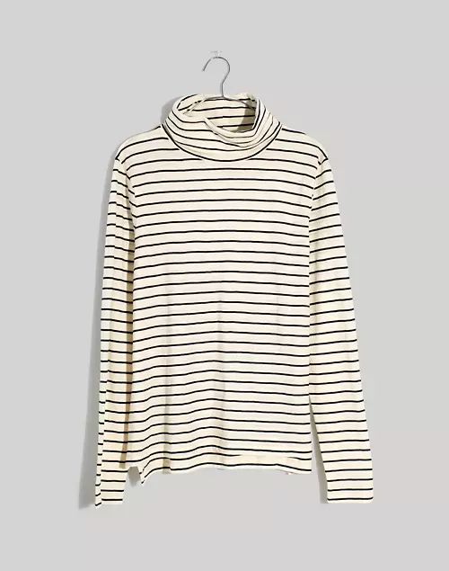 Plus Whisper Cotton Turtleneck in Ronnie Stripe | Madewell