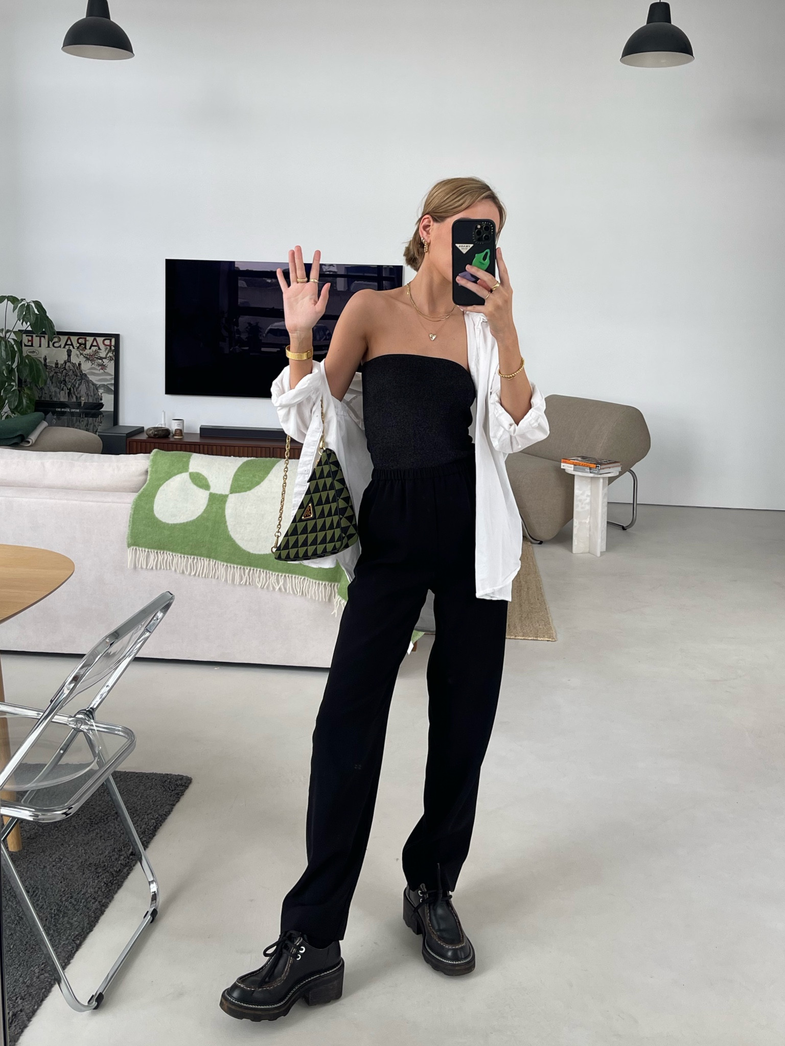 love love this outfit so much 

black trousers, white shirt, boob tube, prada bag, simple, minimal outfit 

#LTKaustralia #LTKSeasonal #LTKbrasil