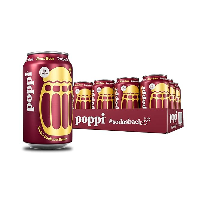 Poppi Prebiotic Soda, Sparkling Water & Fruit Juice, Root Beer, 12 Oz, 12 Pack | Amazon (US)