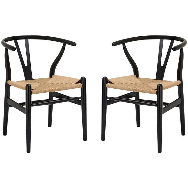 Poly and Bark Weave Chairs (Set of 2) - Black | Bed Bath & Beyond