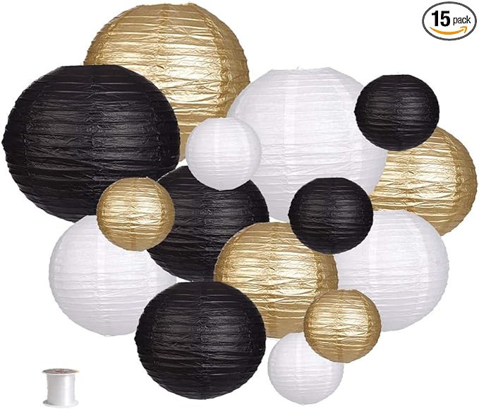 Paper Lanterns Decorative, Round Hanging Paper Lanterns Decorations for Wedding Graduation Annive... | Amazon (US)