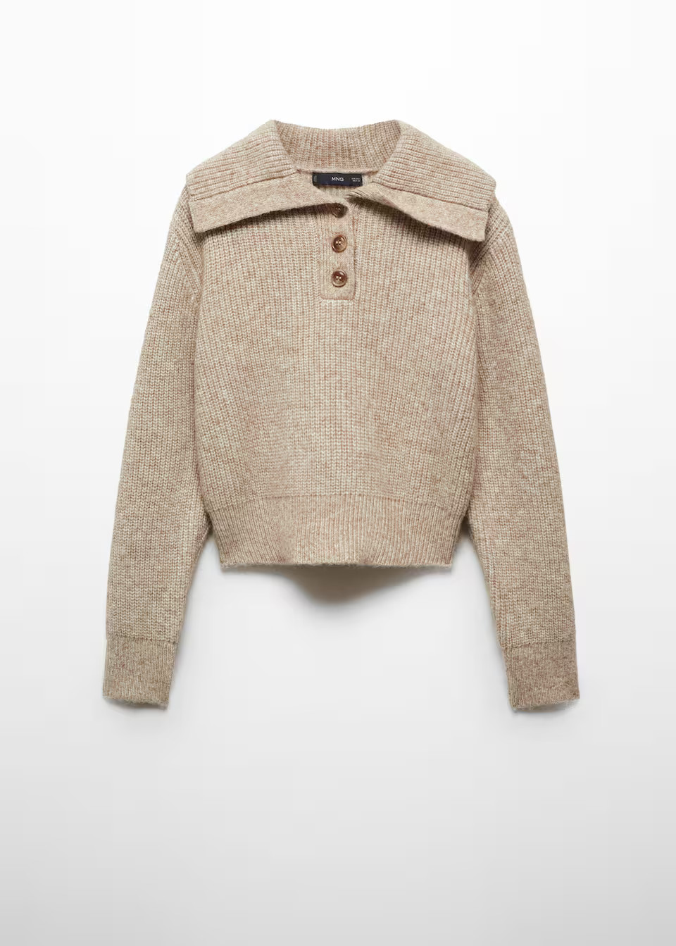 Camp-collar knit sweater -  Women | Mango USA | MANGO (US)