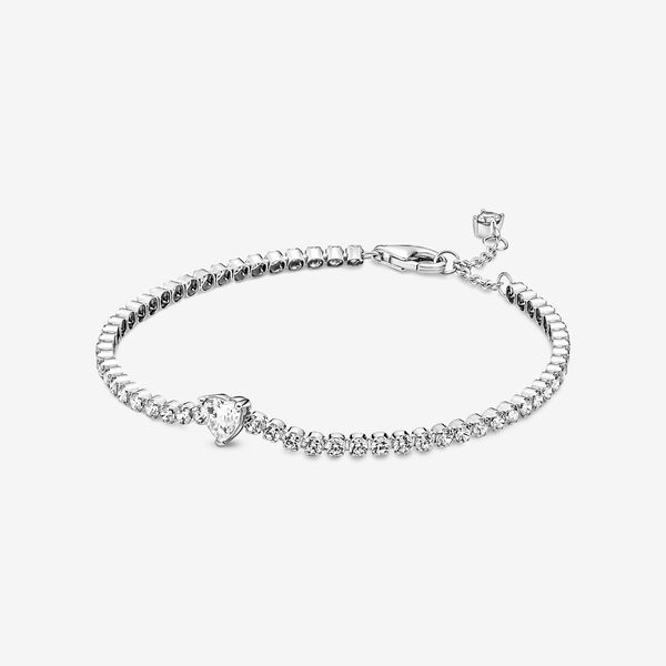 Sparkling Heart Tennis Bracelet | Pandora (UK)