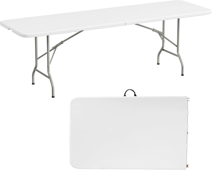 Elevon 8 Feet Heavy Duty Folding Table with Adjustable Height, Fold-in-Half Portable Table for In... | Amazon (US)