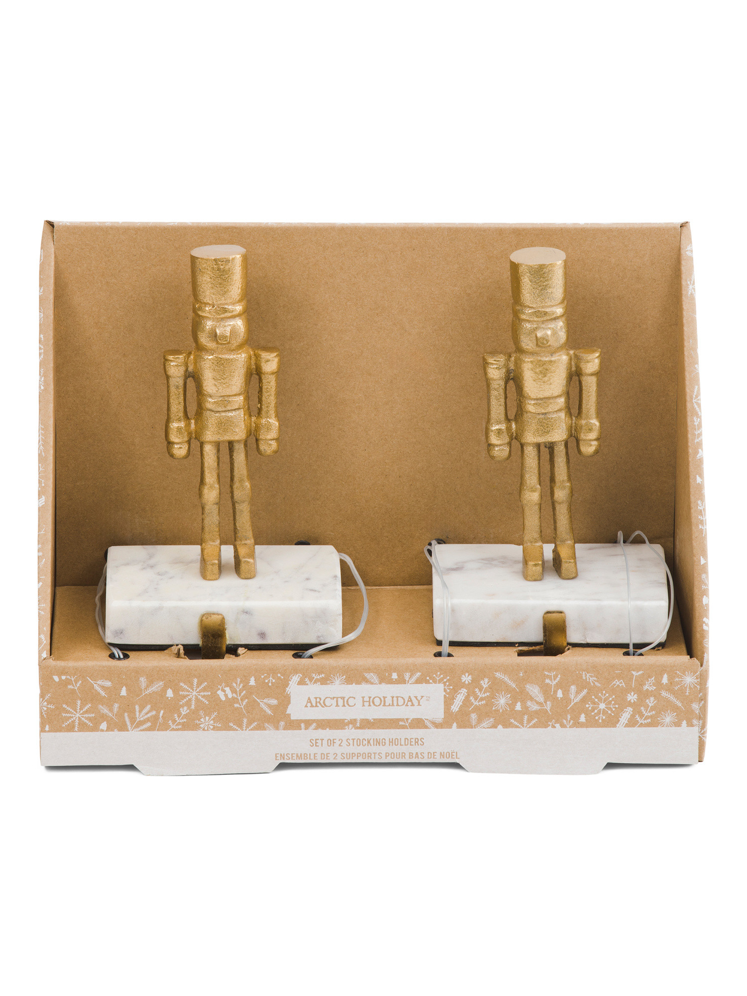 Set Of 2 Nutcracker Stocking Holders With Marble Base | TJ Maxx