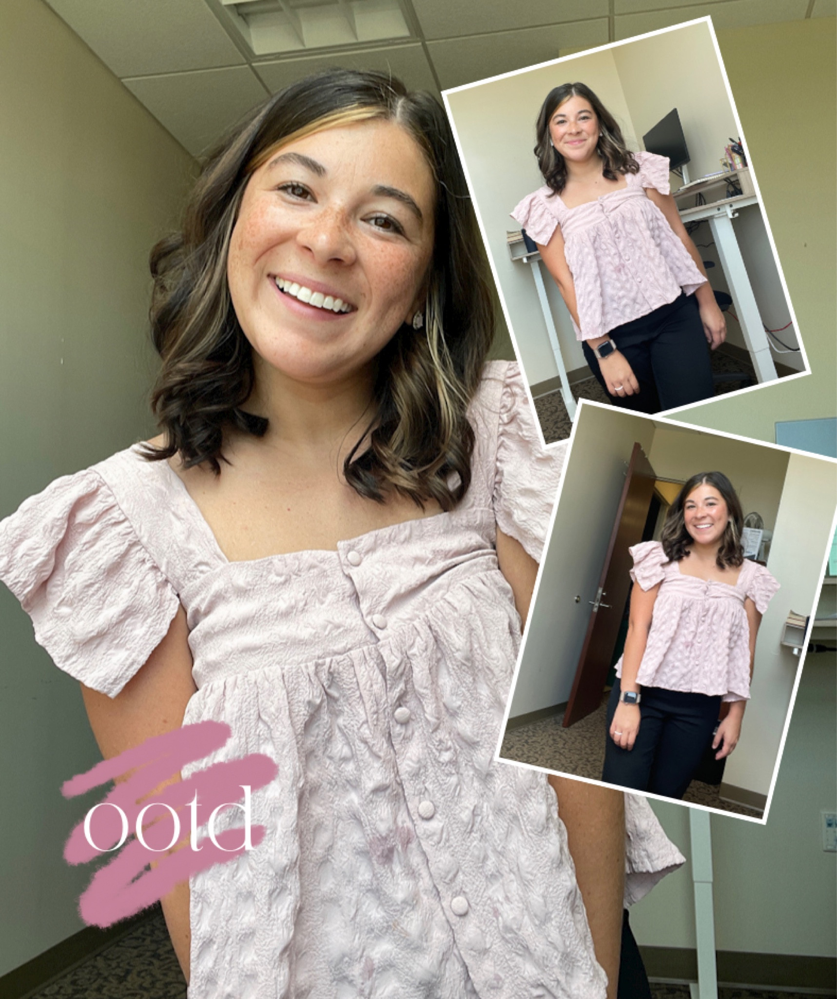 Simple outfit for work! I'm obsessed with these pants from Target- dress pants with a stretchy waistband. This top is a year old from Asos, but I still love it. 
