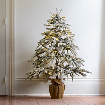 Faux Flocked Pre-Lit Tree | West Elm (US)