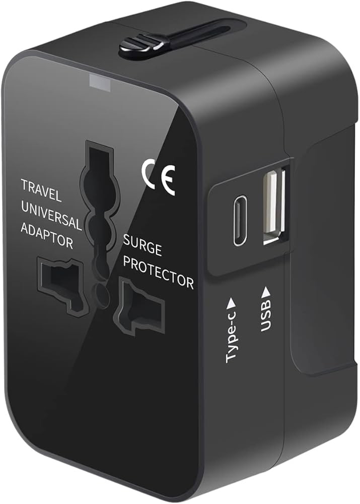 Universal Travel Adapter, International Plug Adapter with 2 USB Ports (1 USB C), Worldwide Wall C... | Amazon (US)