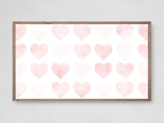 Valentine's Day Samsung Frame TV Art Blush Hearts in a | Etsy | Etsy (US)