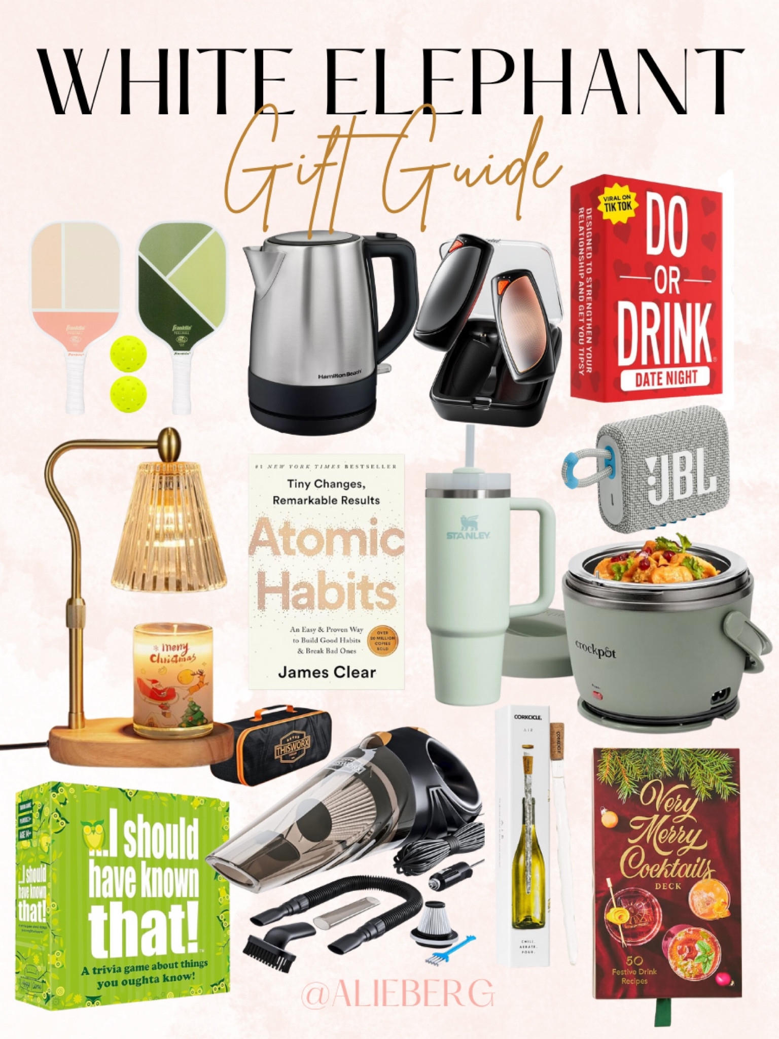 White Elephant Gift Guide
The perfect gift for a white elephant exchange or secret Santa 


Stocking stuffers, Amazon gifts, Stanley, tea kettle, car vacuum, cocktail book, secret Santa gifts, white elephant gift exchange 

#LTKGiftGuide #LTKFindsUnder50 #LTKHoliday