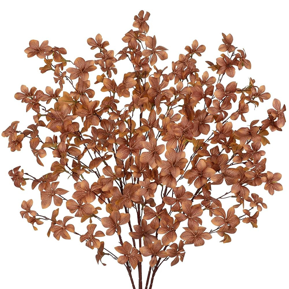 33.5" Long Artificial Fall Leaves Stems for Table Centerpieces, 5 Pcs Faux Fall Stems and Branche... | Amazon (US)