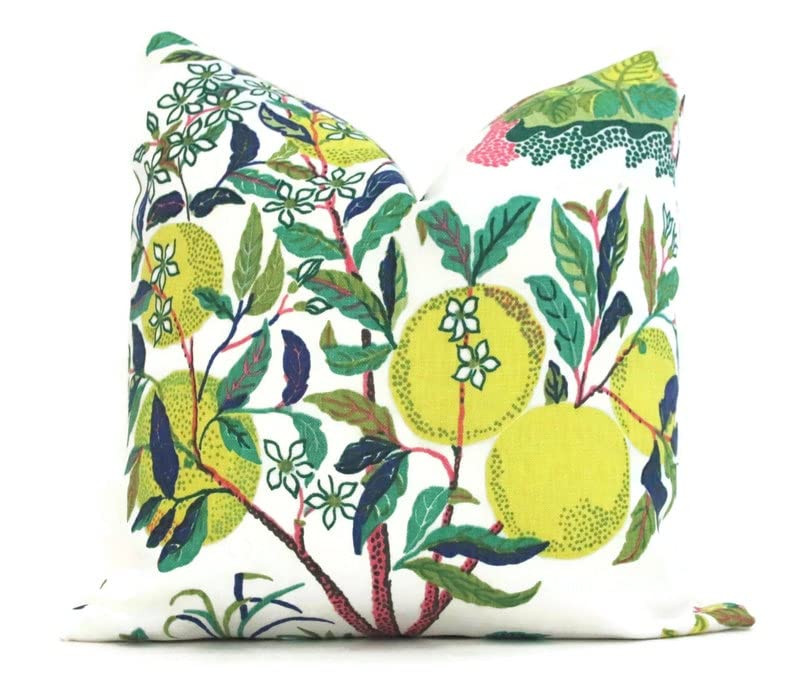 Citrus Garden Decorative Pillow Cover Lime Pillow Cover, Lime Pink Colorway | Amazon (US)