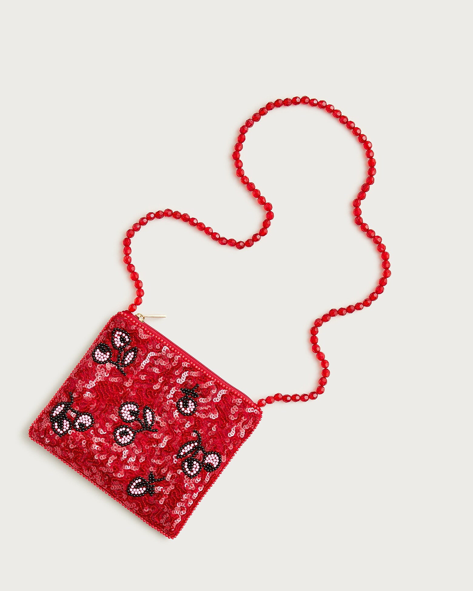 Girls' cherry hand-beaded crossbody pouch | J. Crew US