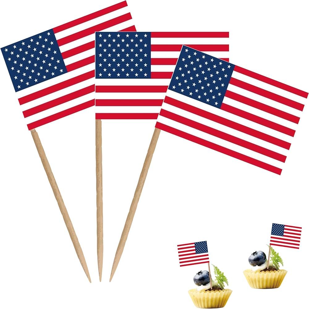 American US Toothpick Flag USA Small Mini Cocktail Fruit Cupcakes Toppers Food Stick Flags Decora... | Amazon (US)