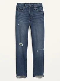 Extra High-Waisted Button-Fly Sky-Hi Straight Ripped Jeans for Women | Old Navy (US)