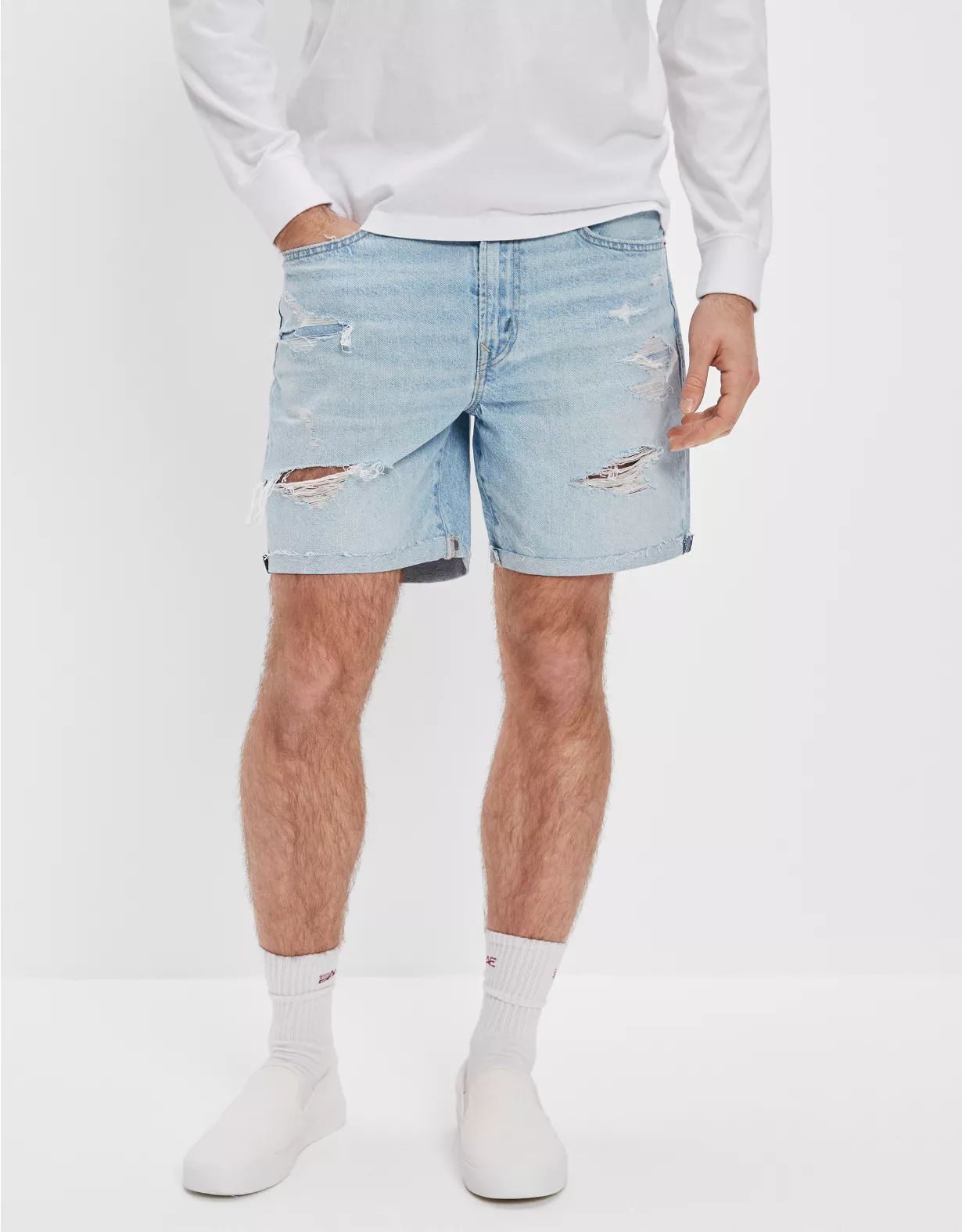 AE Denim 9" Baggy Short | American Eagle Outfitters (US & CA)