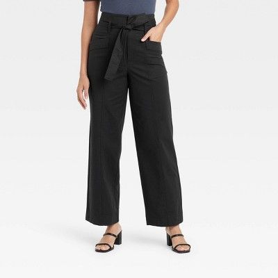 Women's High-Rise Wide-Leg Paperbag Pants - A New Day™ | Target