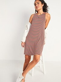 Striped Jersey-Knit Sleeveless Swing Dress for Women | Old Navy (US)