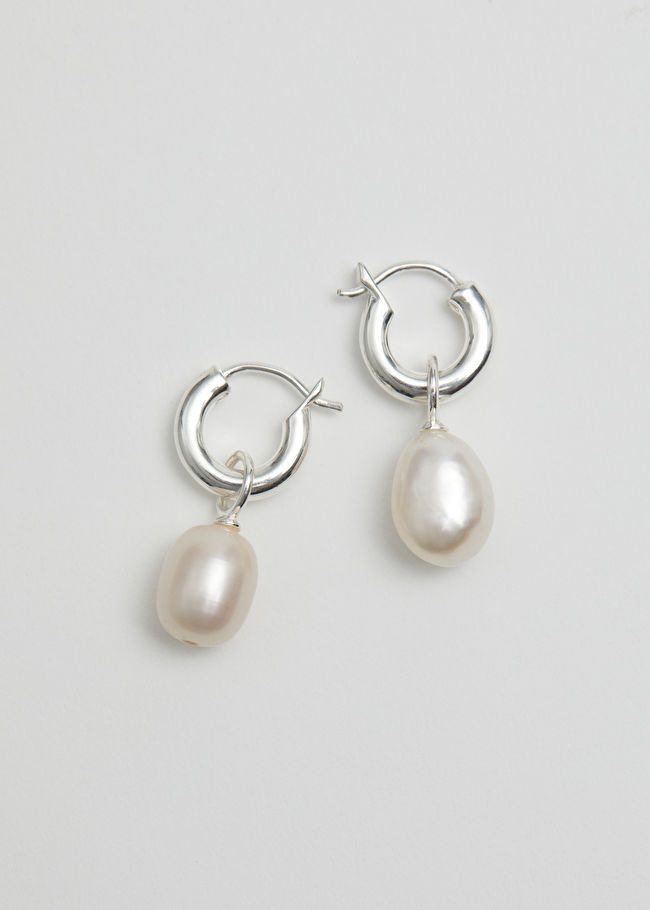 Pearl Charm Sterling Silver Earrings | & Other Stories US