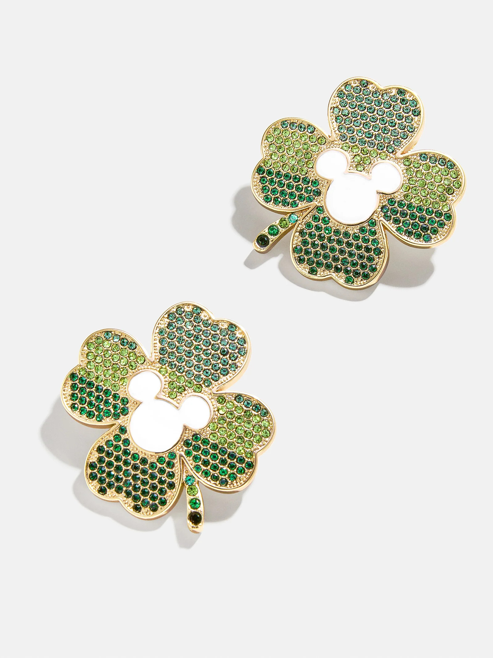 Mickey Mouse Disney Four-Leaf Clover Earrings - Green | BaubleBar (US)