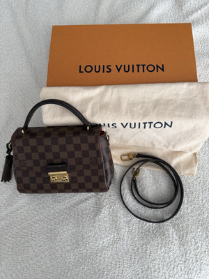 Louis Vuitton Croisette Damier Ebene Shoulder Bag Brown Canvas | eBay US