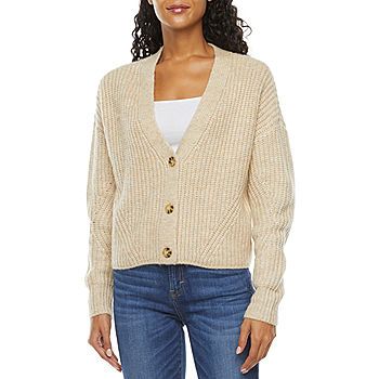 a.n.a Womens V Neck Long Sleeve Button Cardigan | JCPenney