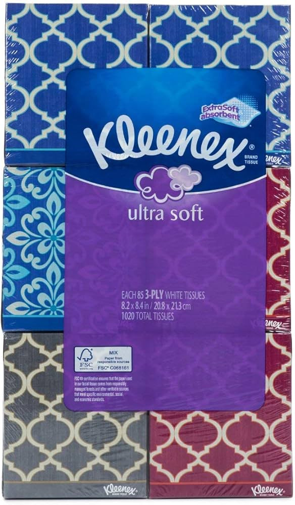 Kleenex Ultra Soft Tissues, 3-Ply, Pack of 6 Each 85 Count | Amazon (US)