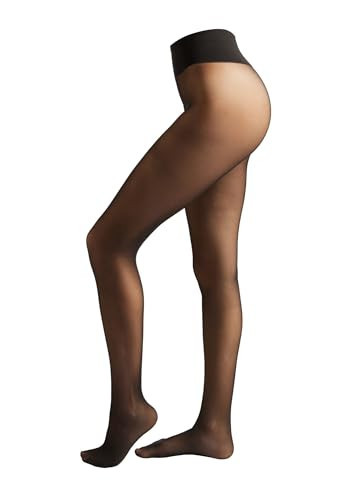 CALZEDONIA Woman's Semi-Opaque Matte Soft Comfort 30 Denier Tights in Black, Size L | Amazon (US)
