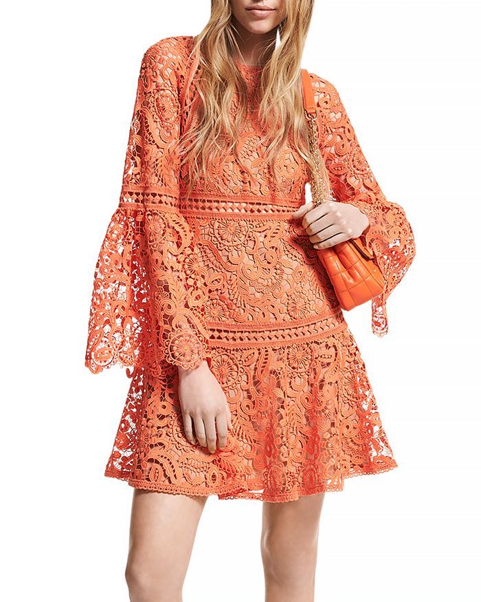 Lace Bell Sleeve Mini Dress | Bloomingdale's (US)