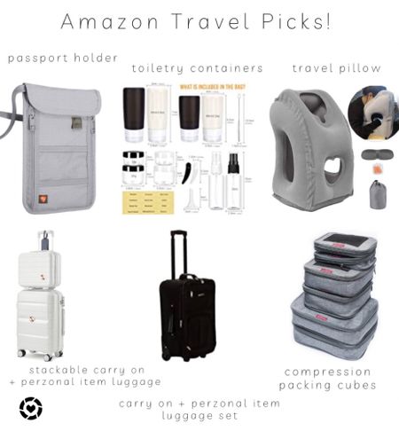 Amazon Travel Picks!

Passport holder. Toiletry container set. Neck lumbar support inflatable travel pillow. Personal item + carry on travel set.  Stackable personal item + carry on travel set. Compression packing cubes. Travel essentials. 

#LTKfamily #LTKFind #LTKtravel