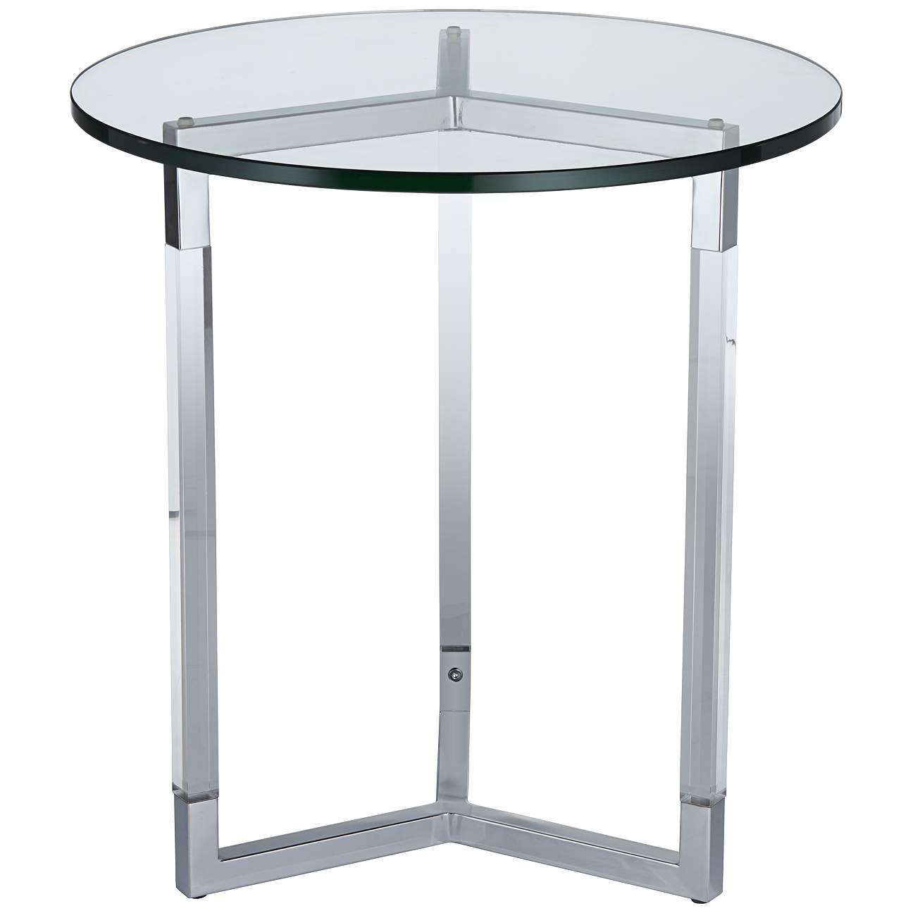 Linda 22" Wide Clear Acrylic Round Modern Accent Table | Lamps Plus