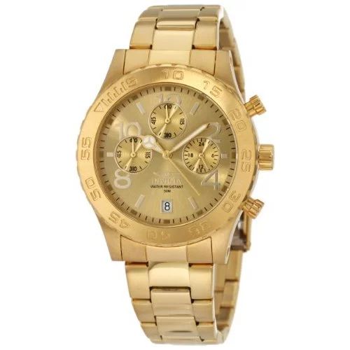 Invicta Men's 1279 II Collection Chronograph 18k Gold IP Stainless Steel Watch - Walmart.com | Walmart (US)