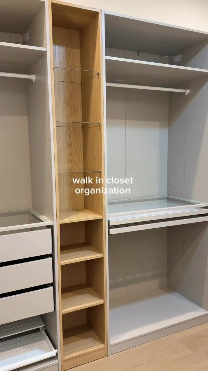 wardrobe organization 🪽✨

IKEA PAX customized by my husband to fit the room perfectly @ikeausa 🤍

#ClosetOrganization #IKEAPAX #HomeOrganization#homestyle