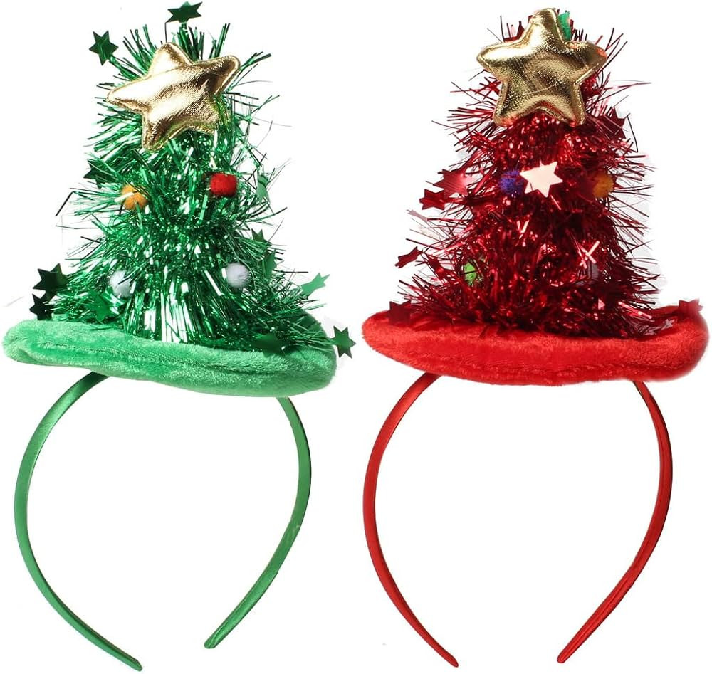Cuizhiyu Christmas Tree Headbands Cute Headband Hair Hoop Fun Head Piece for The Holiday Party Chris | Amazon (US)