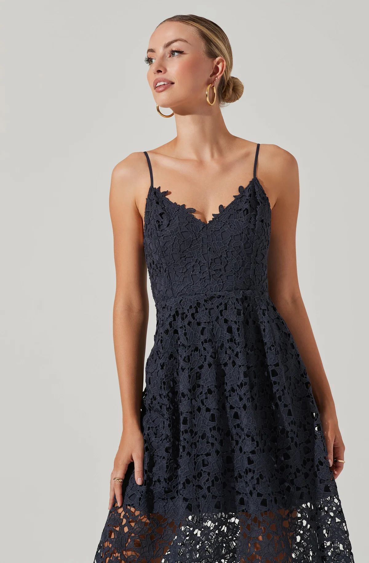 Lace A Line Midi Dress | ASTR The Label (US)