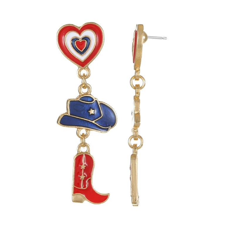 Way to Celebrate Americana Patriotic Western Drop Earrings | Walmart (US)