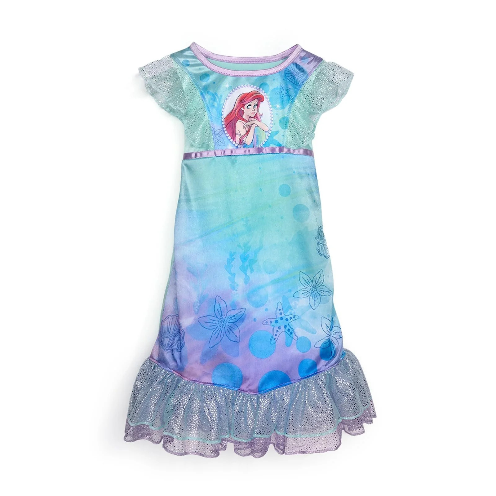 Disney Girls' Big Princess Fantasy Gown, Watercolor Ariel 2, 6 | Walmart (US)