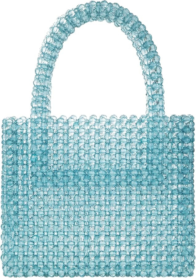 Square Light Blue Transparent Acrylic Beaded Tote Messenger Bag for Evening Party and Wedding | Amazon (US)
