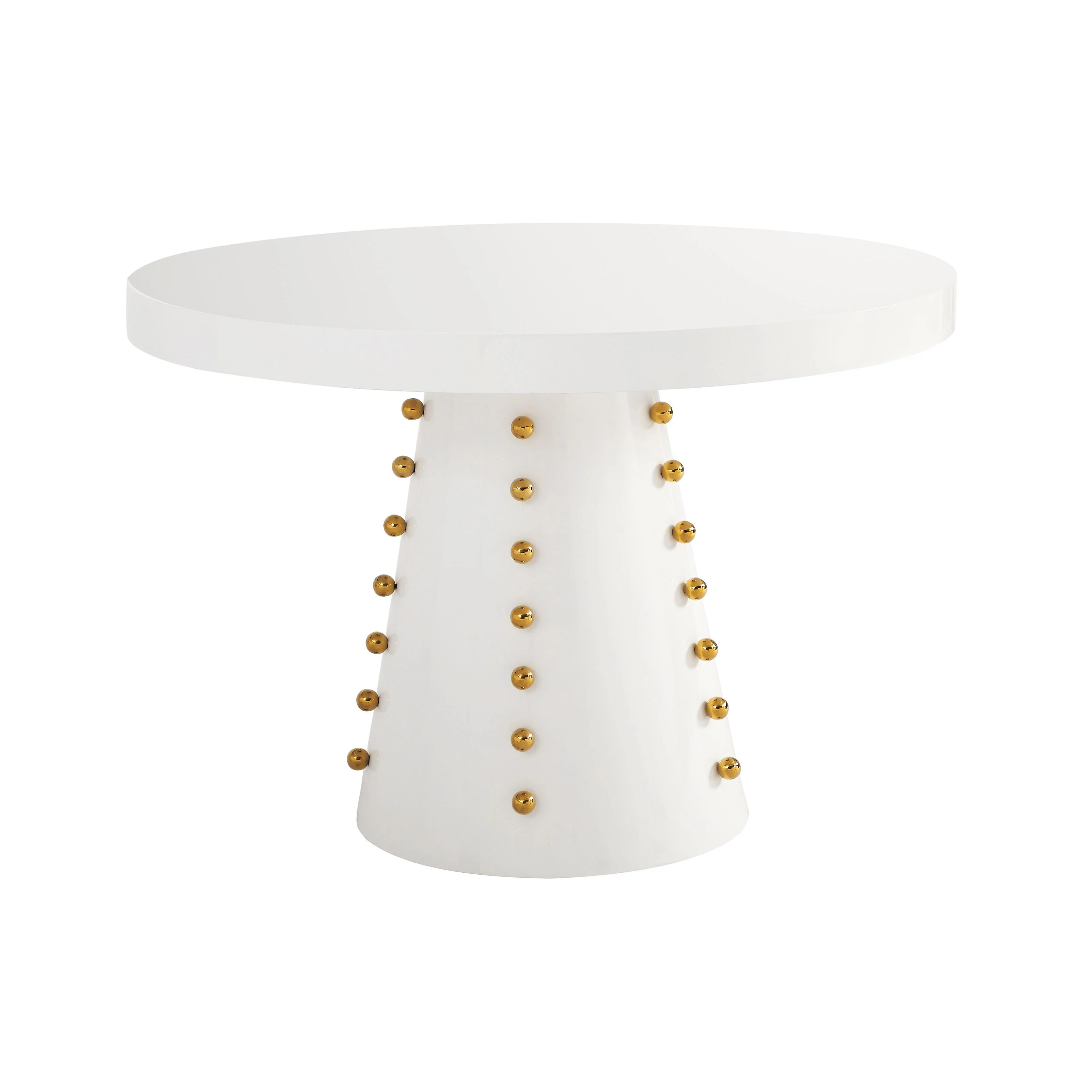 Janice White Lacquer 44" Round Dinette Table | TOV Furniture