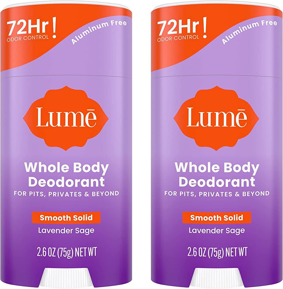 Lume Whole Body Deodorant - Smooth Solid Stick - 72 Hour Odor Control - Aluminum Free, Baking Sod... | Amazon (US)